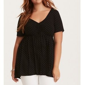 Torrid polka dot hi-lo baby doll top size 2x